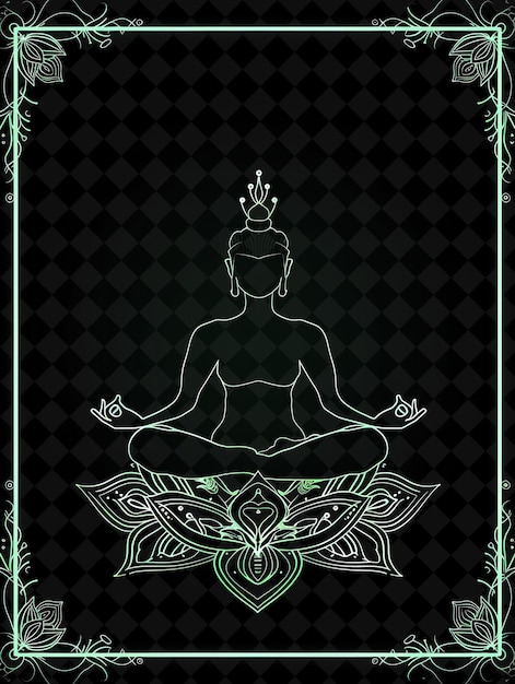 PSD a poster with a woman meditating in lotus position