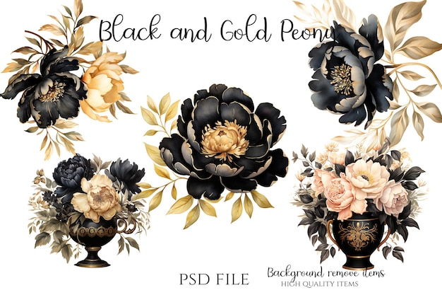 PSD a poster with the words black and gold