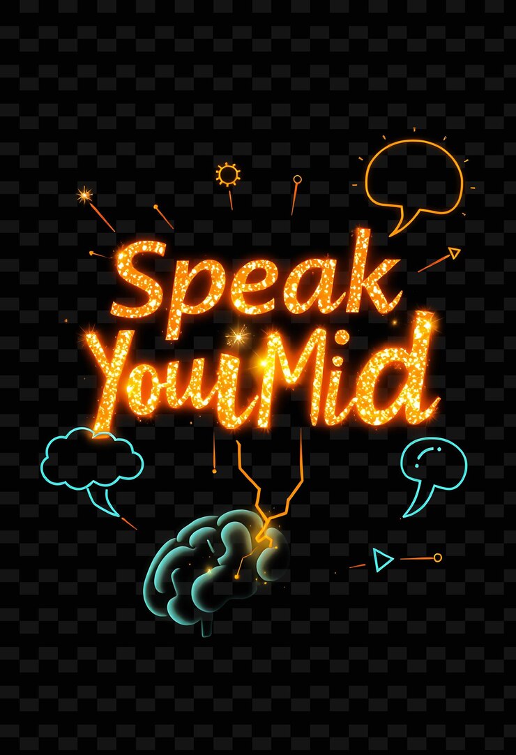 PSD a poster with the words speak youre your head