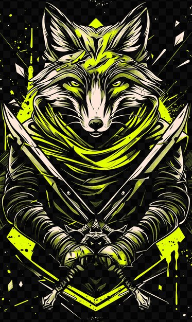 A poster of a wolf with a green background that says wolf