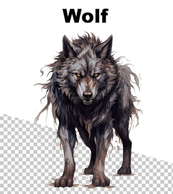 PSD un poster di un lupo con il titolo del libro il lupo.