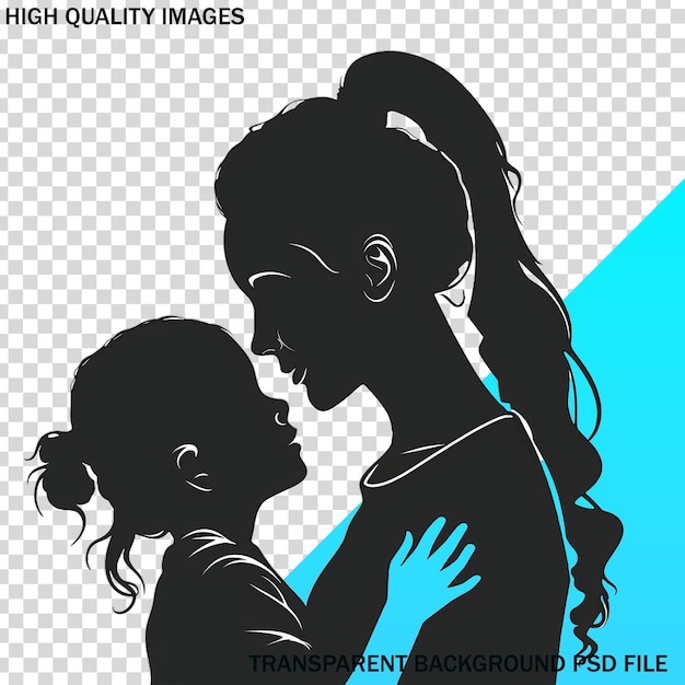 PSD a poster of a woman and a child with a blue background that says high quality