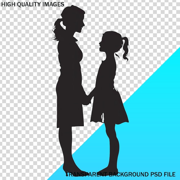 PSD a poster of a woman and a girl with a blue background