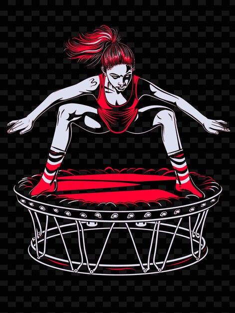 PSD a poster of a woman jumping over a drum