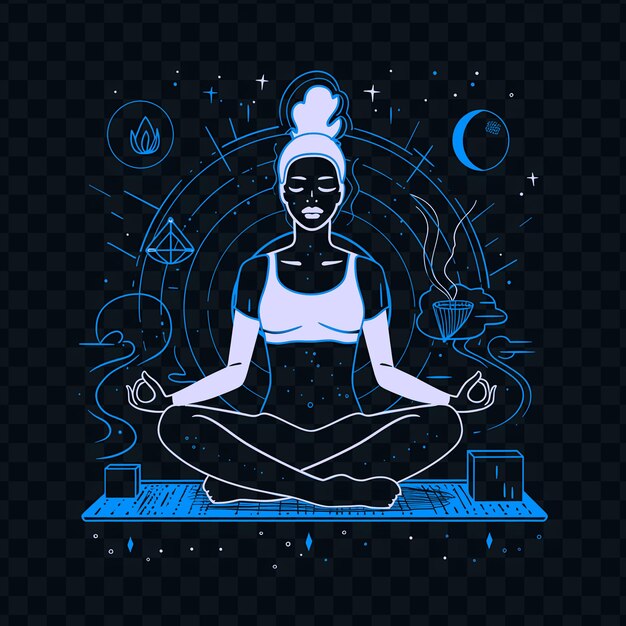 PSD a poster of a woman meditating in lotus position