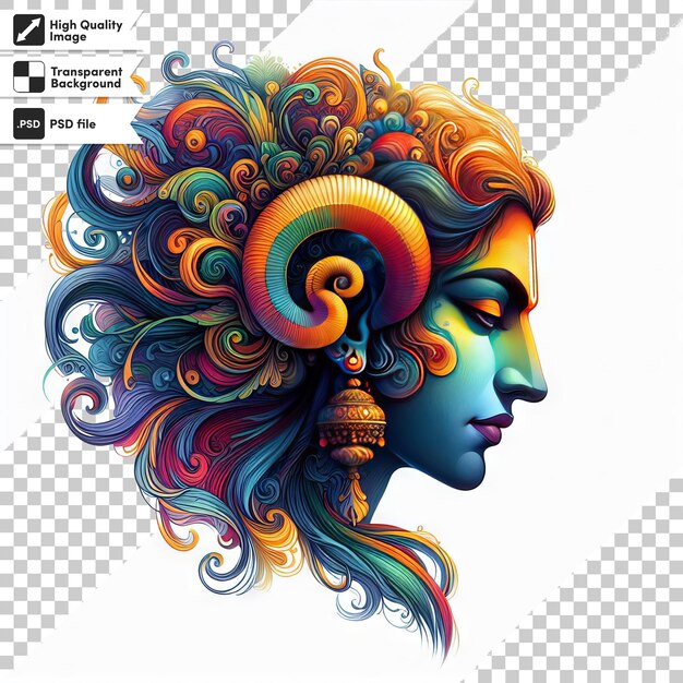 Un poster di una donna con un stile di capelli colorato su di esso
