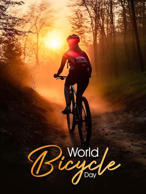 PSD a poster for world bicycle cycling