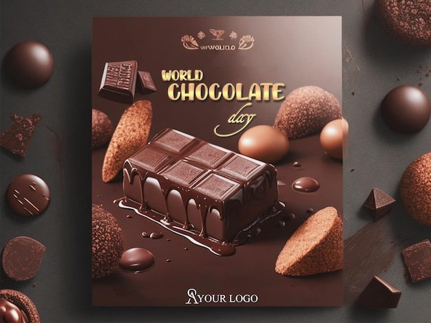 PSD a poster for world chocolate day