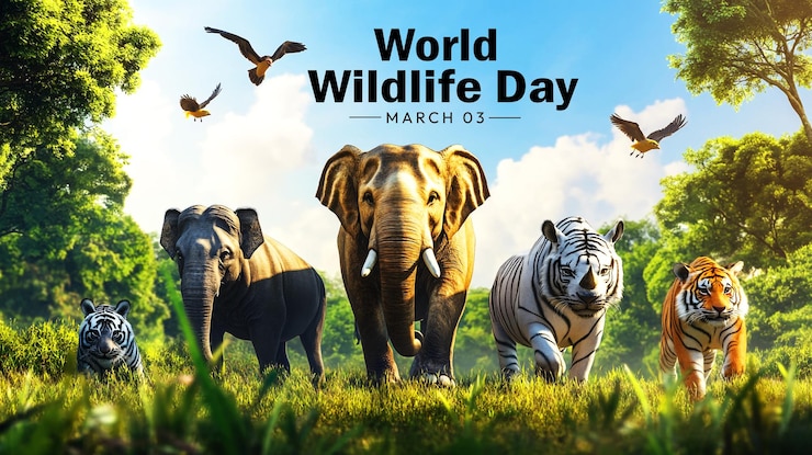 PSD a poster for the world wildlife day