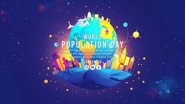 PSD poster for the worlds largest population day