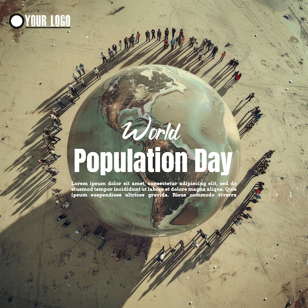 PSD a poster for the worlds population day in the world