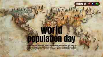 PSD a poster for the worlds population day in the world