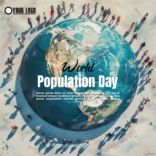 PSD a poster for the worlds population day in the world