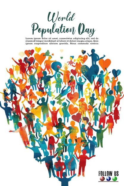 PSD a poster for the worlds population day in the world