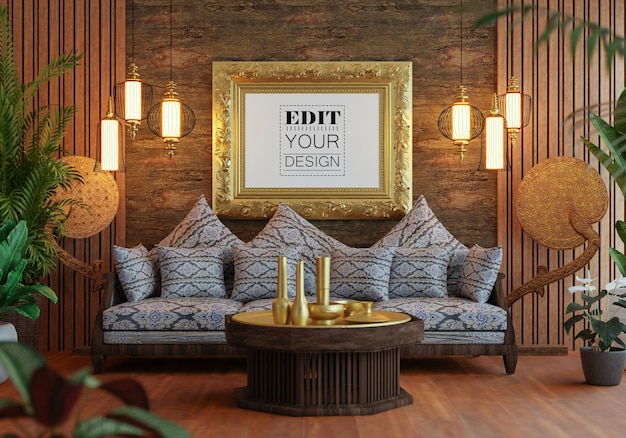 Posterframe in de kamer Mockup