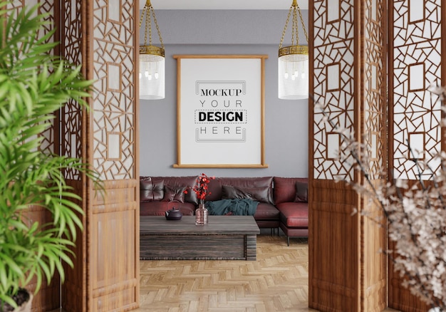 Posterframe in de kamer Mockup
