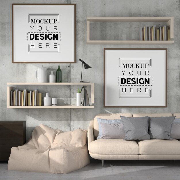 Posterframe in de woonkamer