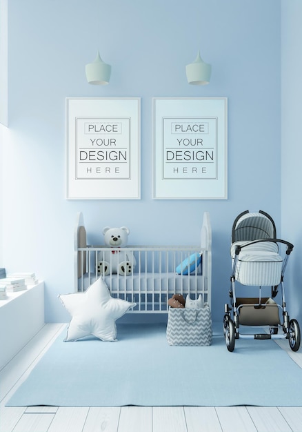 Posterframe in kinderkamer mockup