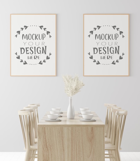 Posterframe in woonkamer mockup