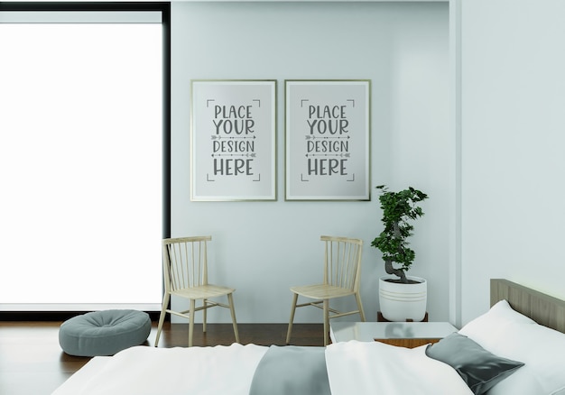 Posterframe in woonkamer mockup