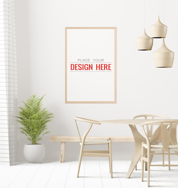 Posterframe in woonkamer mockup