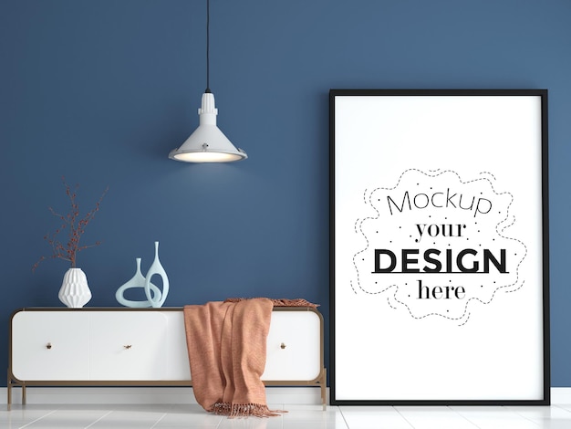 Posterframe in woonkamer Mockup