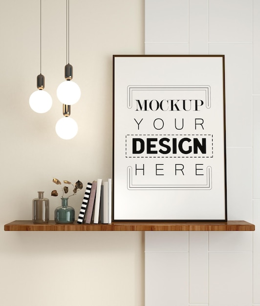 Posterframe in woonkamer mockup