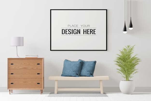 Posterframe in woonkamer mockup