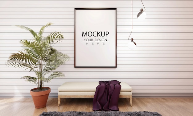 Posterframe in woonkamer mockup