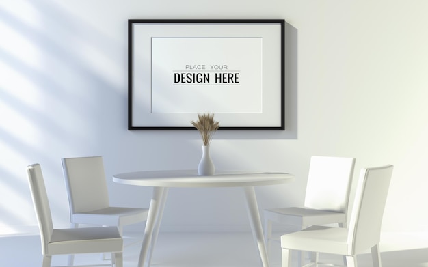 Posterframe in woonkamer Mockup