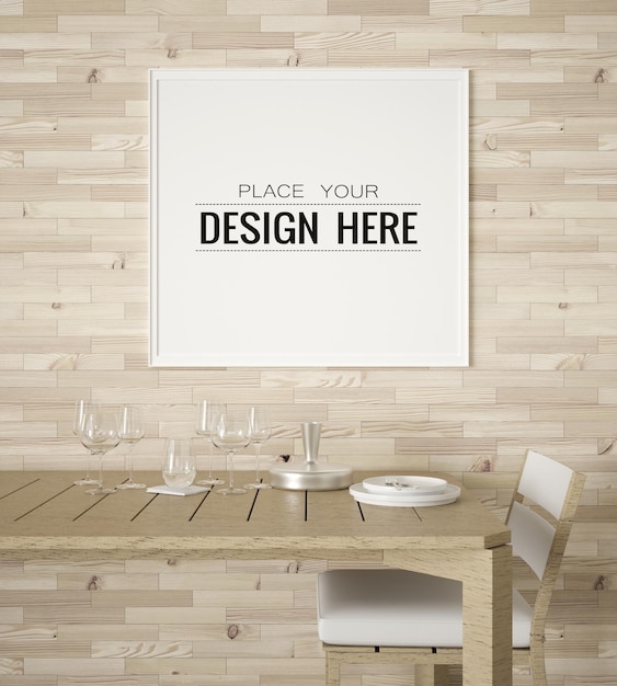 Posterframe in woonkamer Mockup