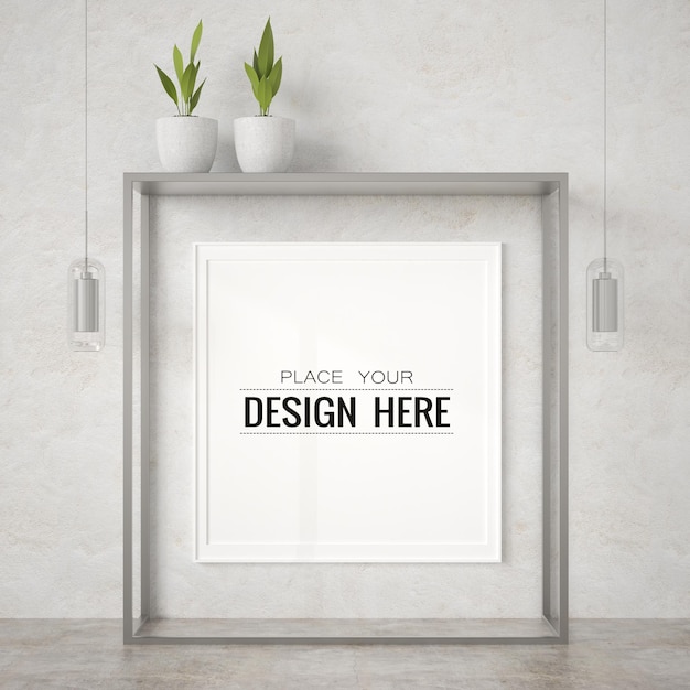 PSD posterframe in woonkamer mockup