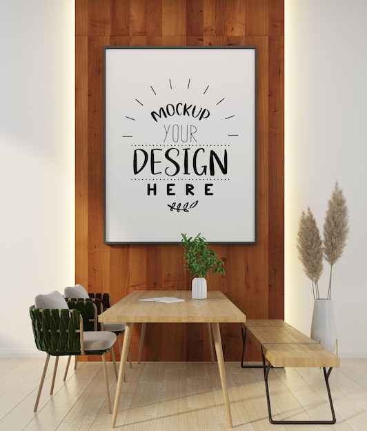 Posterframe in woonkamer mockup