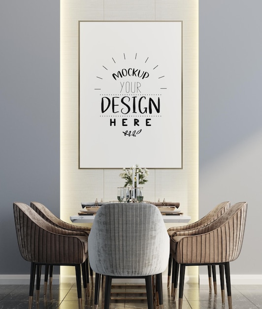 Posterframe in woonkamer Mockup