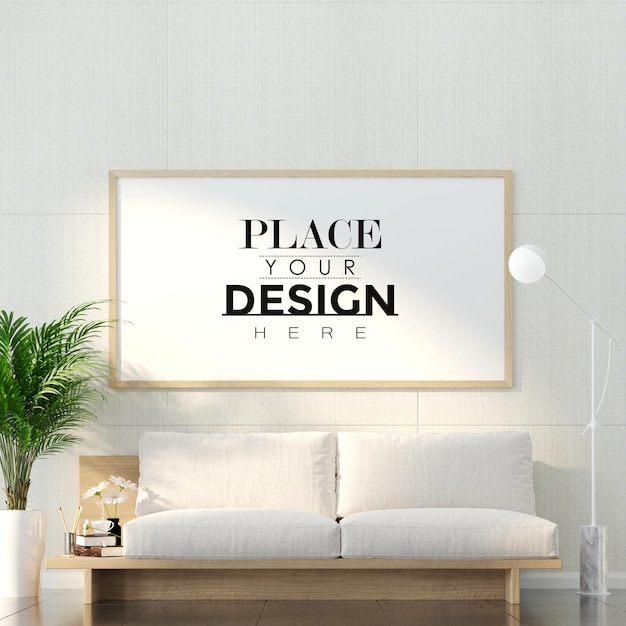 Posterframe in woonkamer mockup