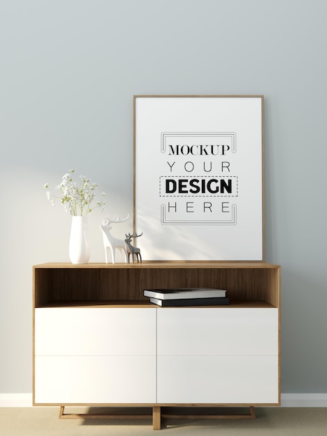 Posterframe in woonkamer mockup