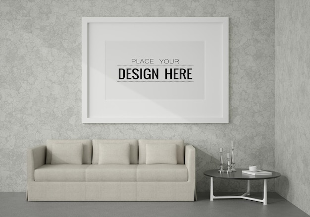 Posterframe in woonkamer Mockup