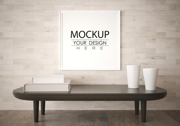 Posterframe in woonkamer mockup