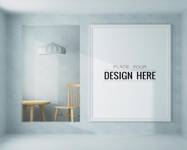 Posterframe in woonkamer Psd Mockup