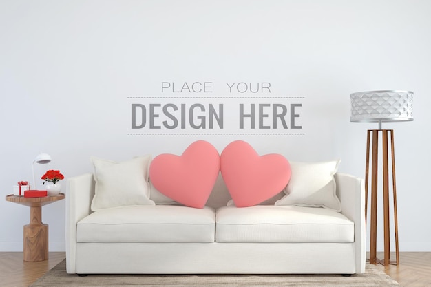 Posterframe in woonkamer Psd Mockup