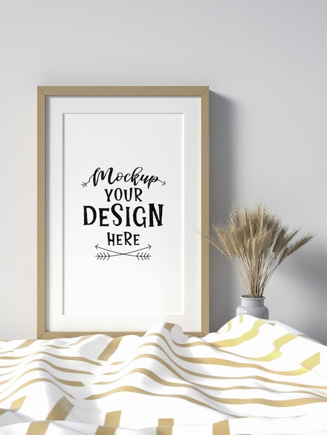 Posterframe in woonkamer Psd Mockup