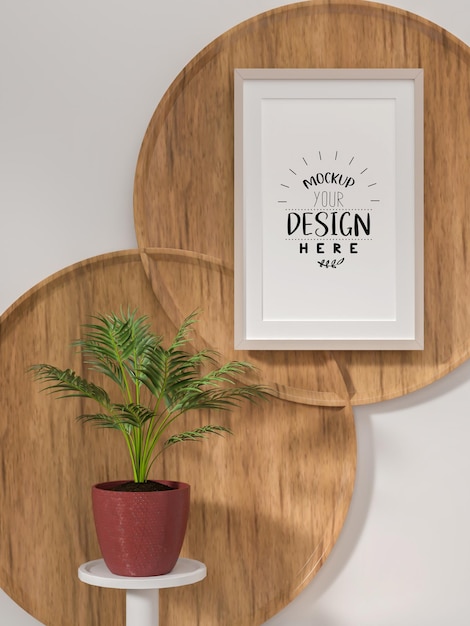 Posterframe in woonkamer Psd Mockup