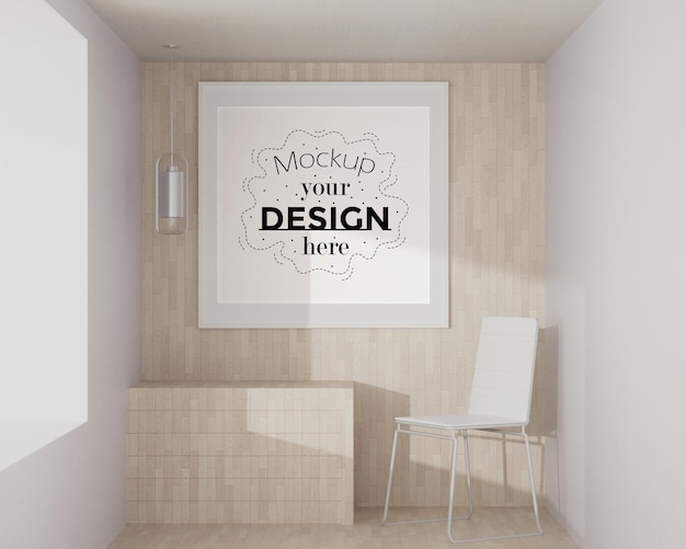 Posterframe mockup in de woonkamer