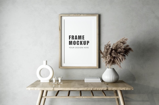 Posterframe mockup-ontwerp in 3D-rendering