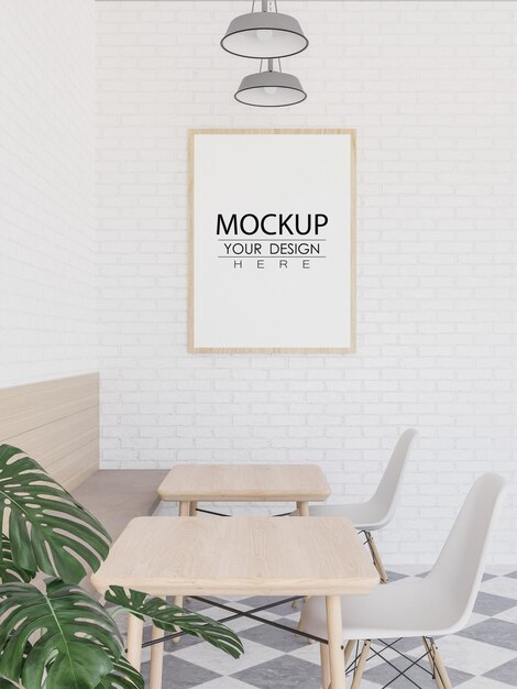 Posterlijst in woonkamer mockup