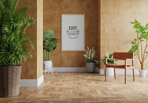 Posterlijst in woonkamer Mockup