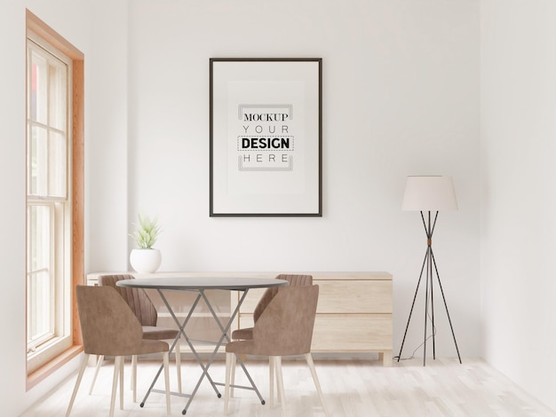 Posterlijst in woonkamer psd mockup