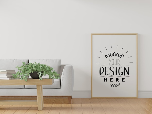 Posterlijst in woonkamer psd mockup