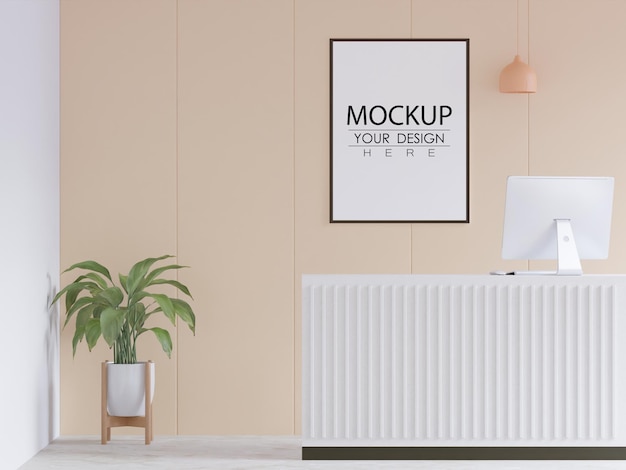 Posterlijst in woonkamer Psd Mockup