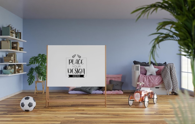 Posterlijst in woonkamer psd mockup